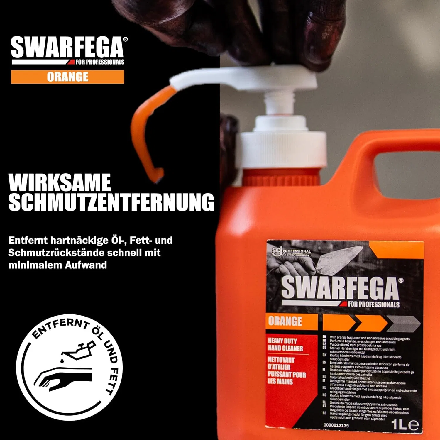 Средство для мытья рук Swarfega Orange 1L, 2 флакона с помпой, Оранжевый — фото 2