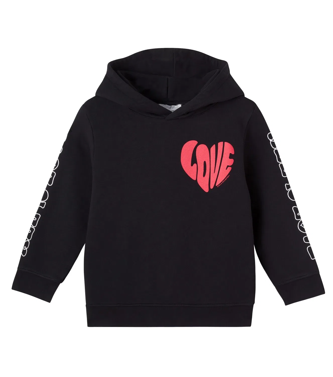 Худи хлопковое с капюшоном Stella Mccartney Kids, черный