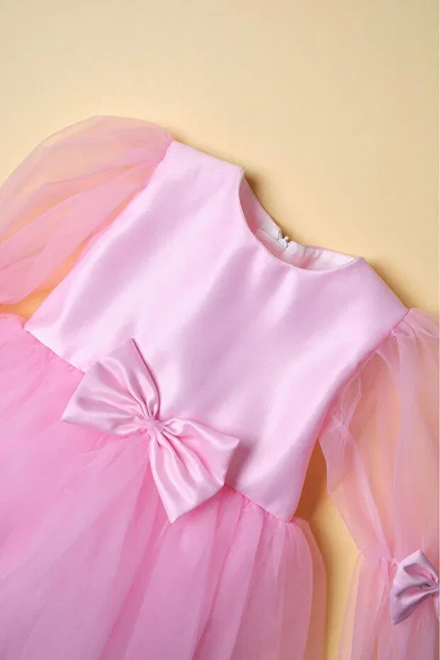 Детское платье для девочек с длинным рукавом Gül Baby, Pink — фото 3