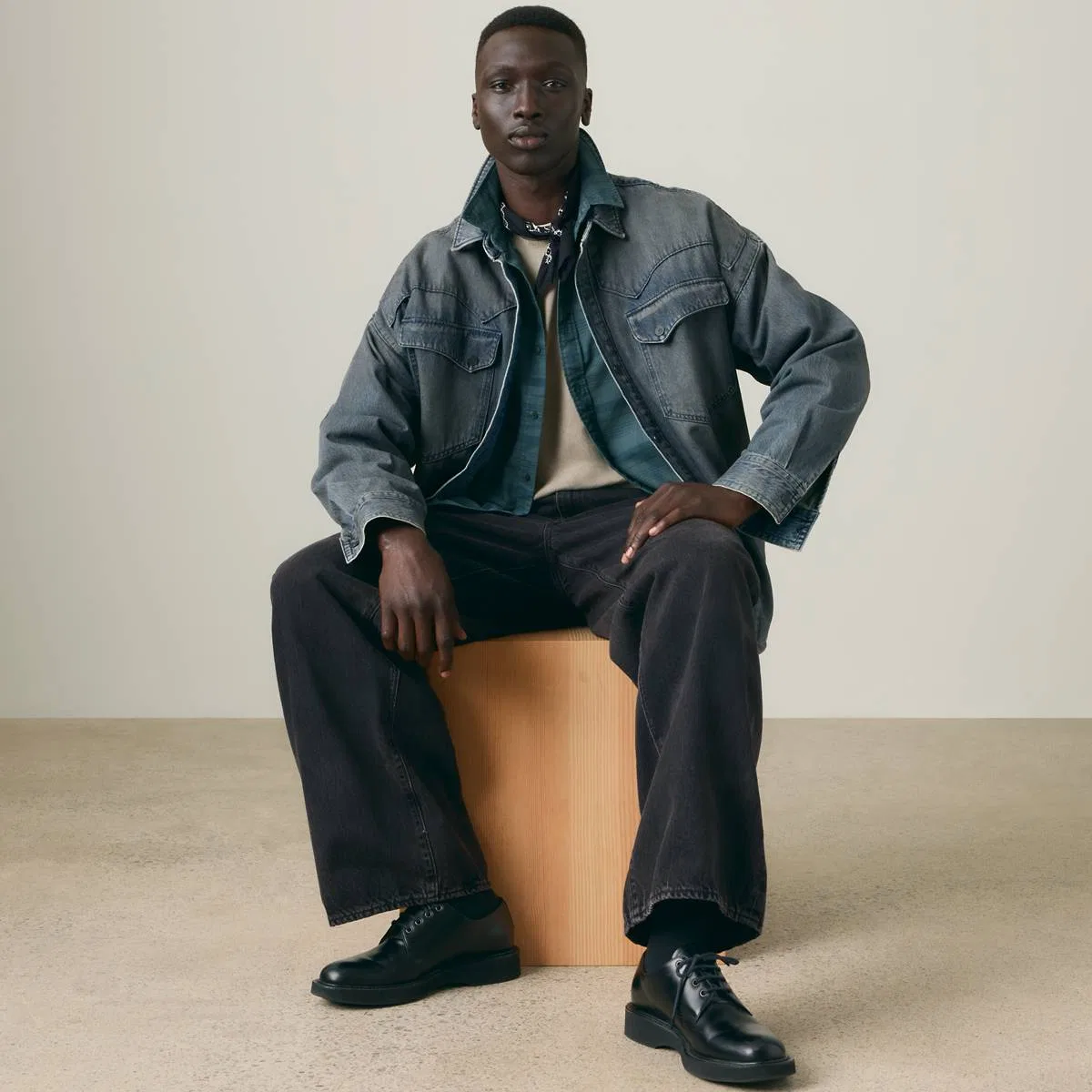 Свободная рубашка в западном стиле Lenox Levi's, Late Night Drives - Dark Wash