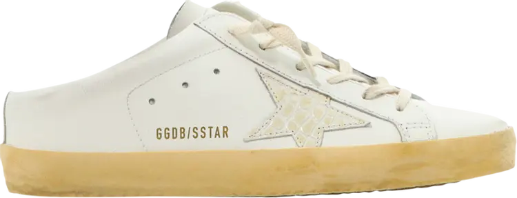 Кроссовки Golden Goose Wmns Superstar Sabot White Ivory Crocodile, белый
