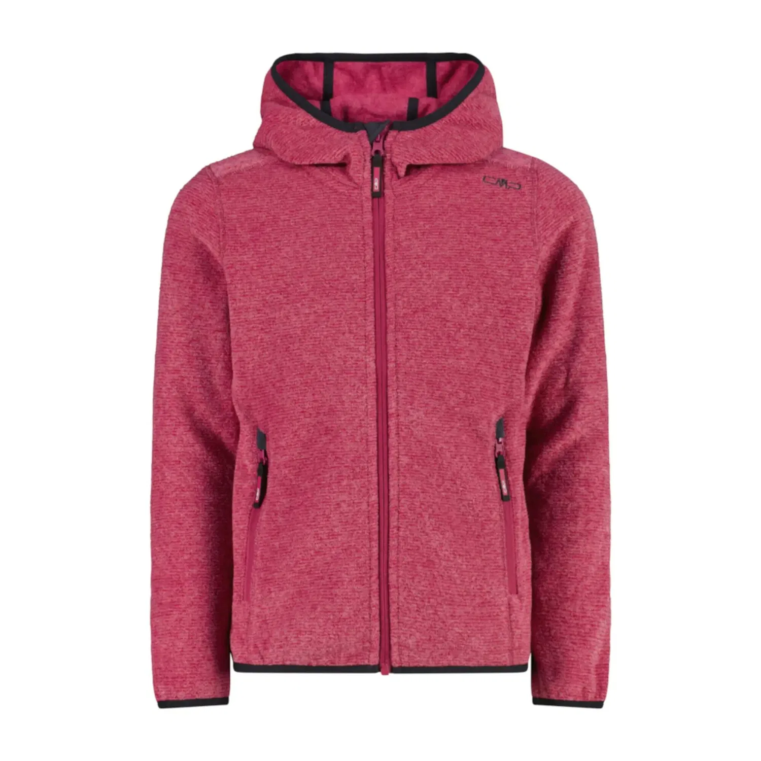 Детская флисовая куртка с капюшоном Kid G Jacket Fix Hood Cmp, Rot Schwarz Rot