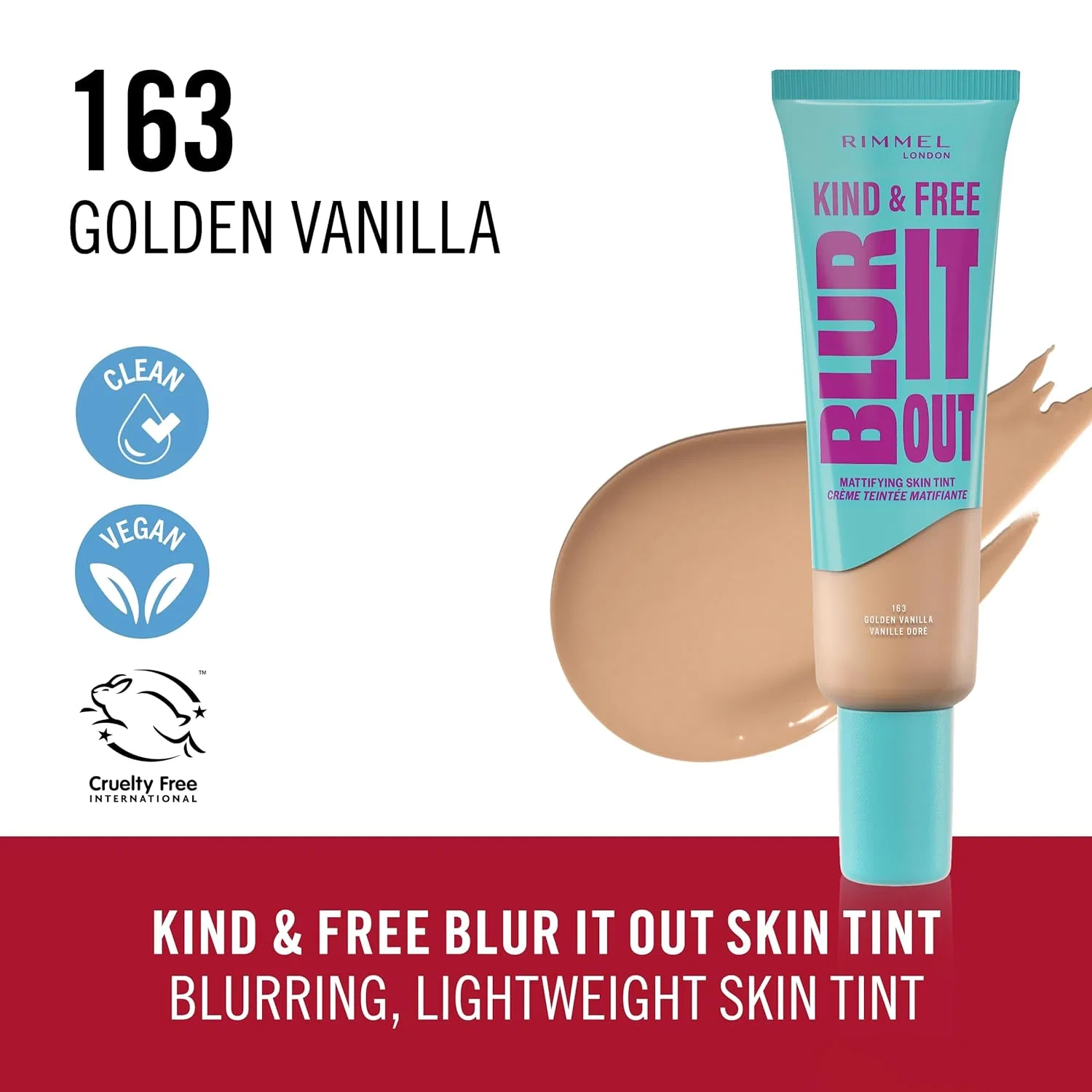 Матирующий тональный крем Rimmel, 30 ml, 163 Golden Vanilla — фото 2