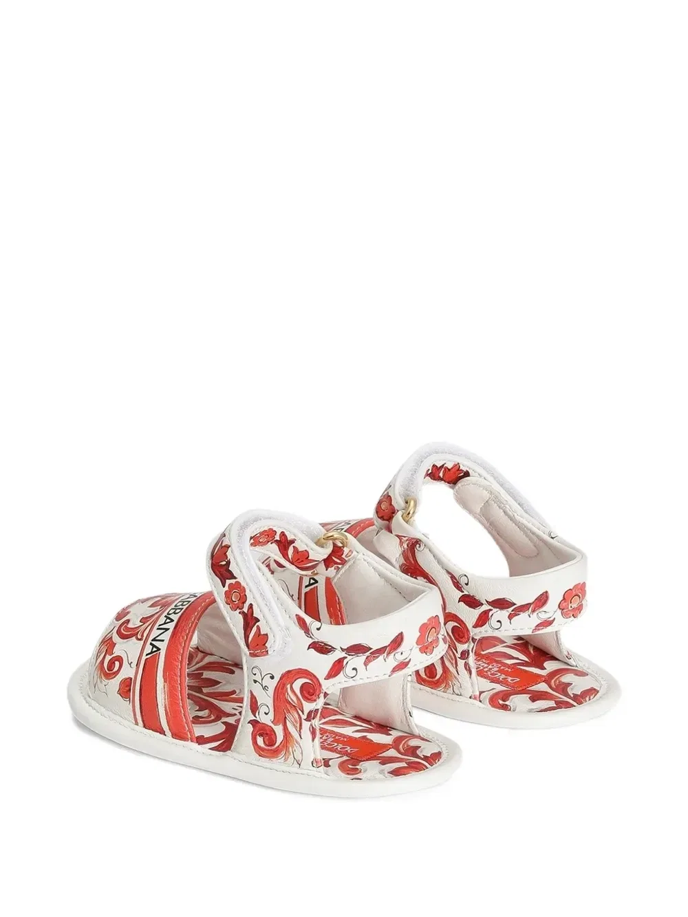 Сандалии из овчины с принтом «майолика». Dolce & Gabbana Kids, белый — фото 2