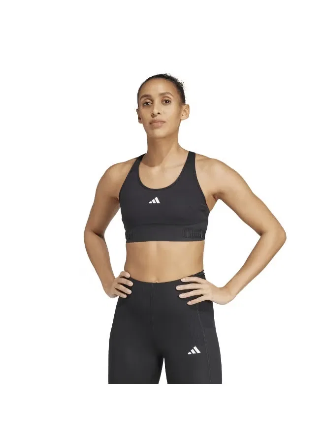 Бюстгальтер для тренировок со средней поддержкой Techfit Adidas, черный — фото 4