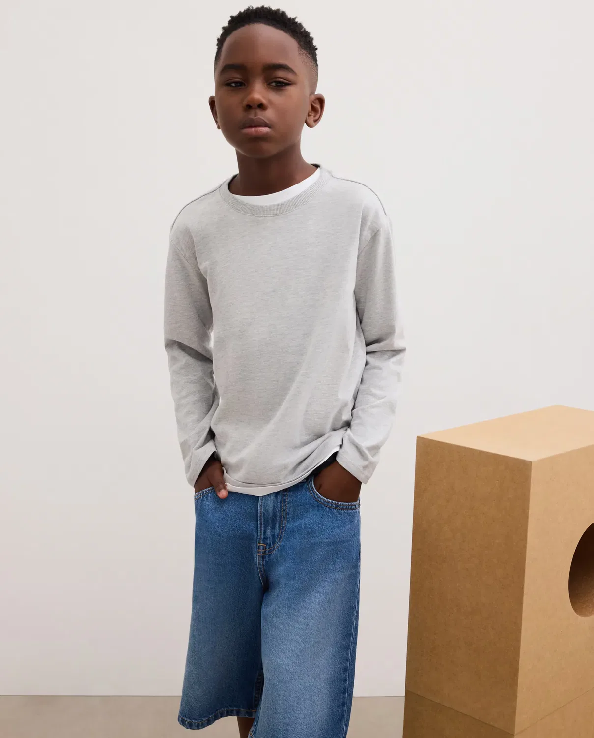 Детская футболка с длинным рукавом Kids El Corte Inglés, Gris Medio