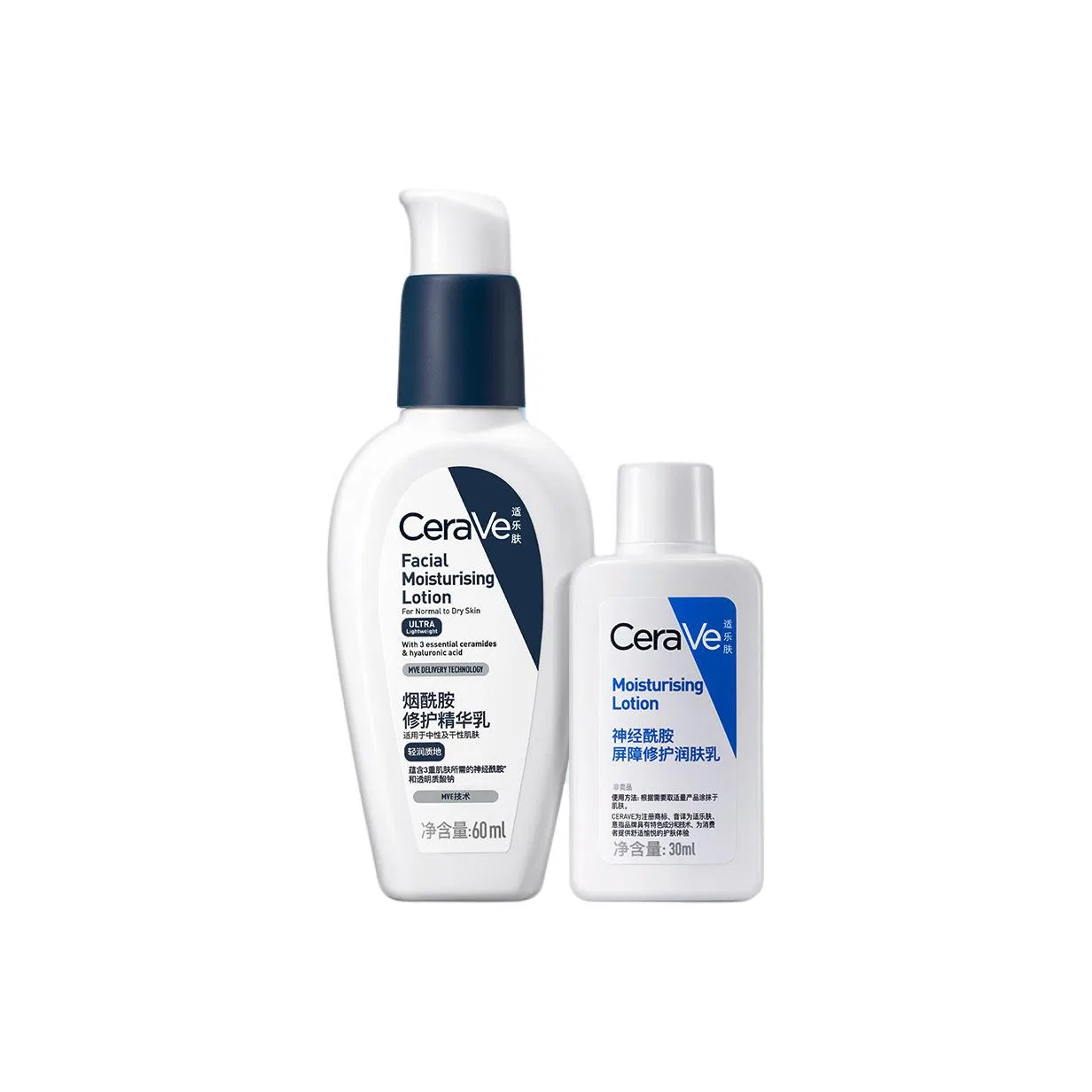 Набор лосьонов CeraVe, Niacinamide PM Lotion 60ml + Resorcinol C Lotion 30ml, CeraVe