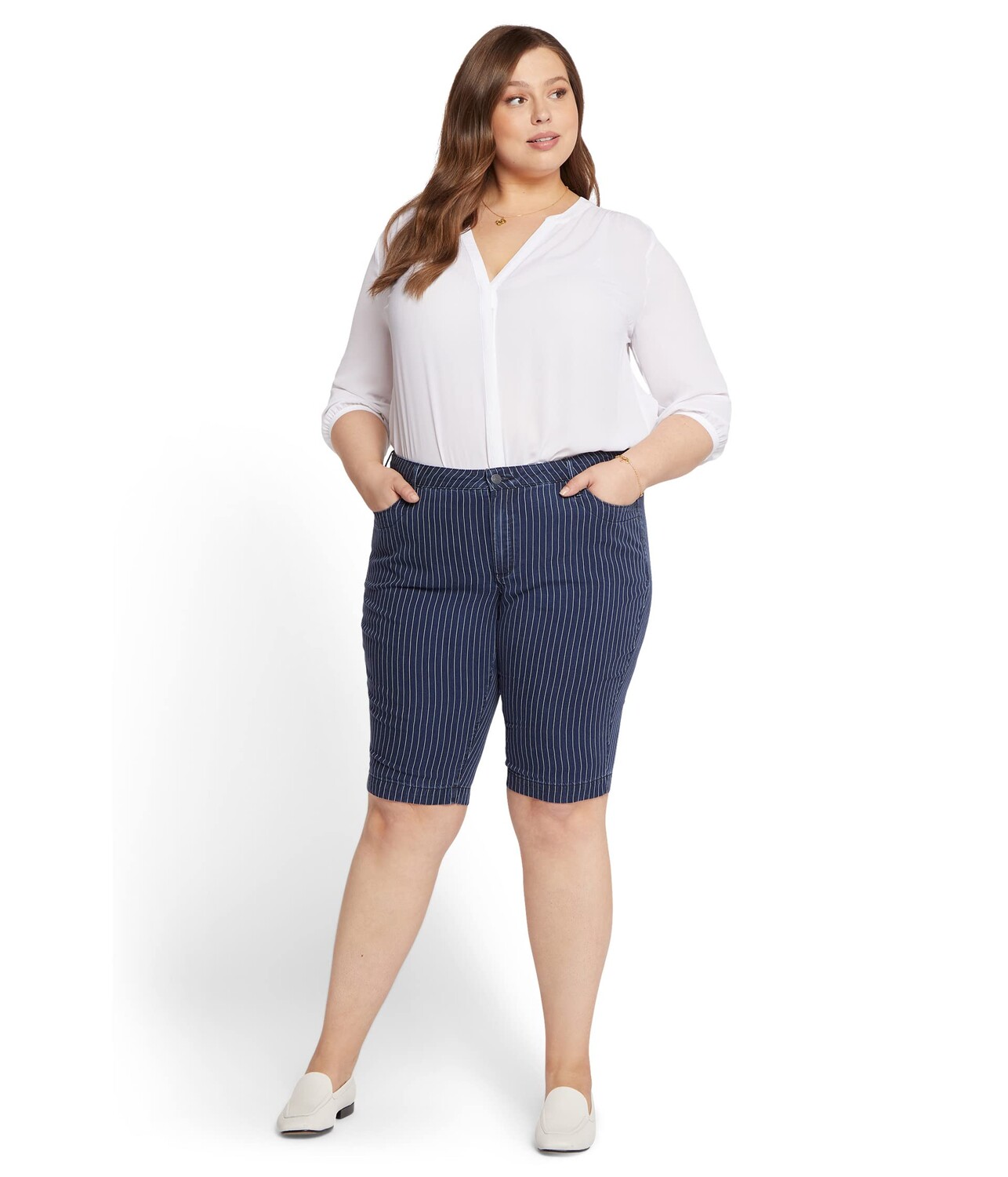 

Шорты NYDJ Plus Size, Plus Size Tailored Bermuda Shorts in Dark Enzyme
