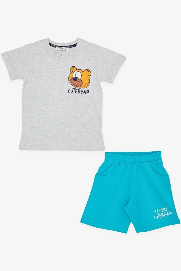 Детский комплект шорт для мальчиков с принтом Breeze, Light Gray Melange — фото 3