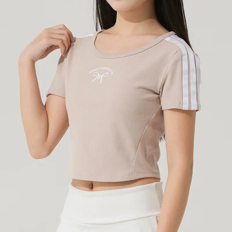 Adidas Футболка Women's серый коричневый бежевый — фото 4