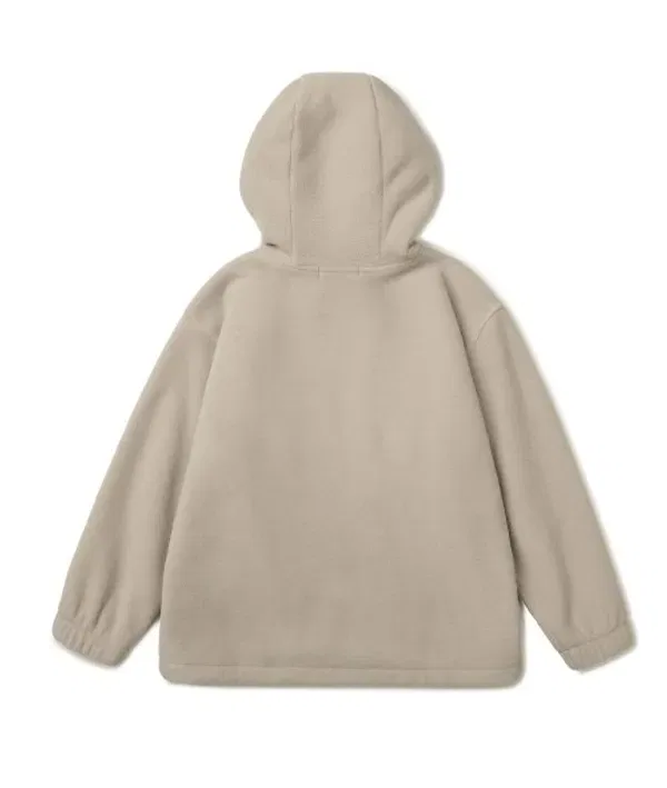 Флисовая кофта с капюшоном оверсайз Musinsa Standard Kids, пыльно-бежевый — фото 3