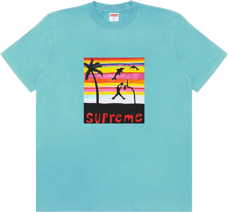 

Футболка Supreme Dunk Tee 'Light Teal', бирюзовый, Зеленый, Футболка Supreme Dunk Tee 'Light Teal', бирюзовый