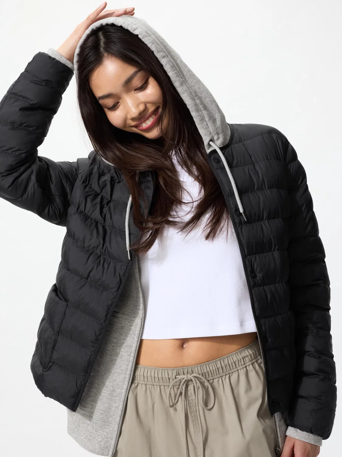 Компактная куртка Uniqlo pufftech, черный