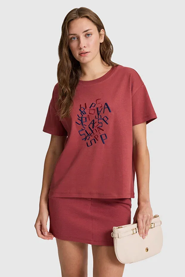 Женская футболка с коротким рукавом U.S. Polo Assn., Cherry
