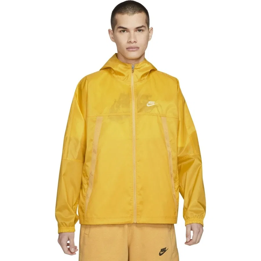 Куртка с капюшоном, свободного кроя, из легкой ткани, модель Revival, Nike, Желтый