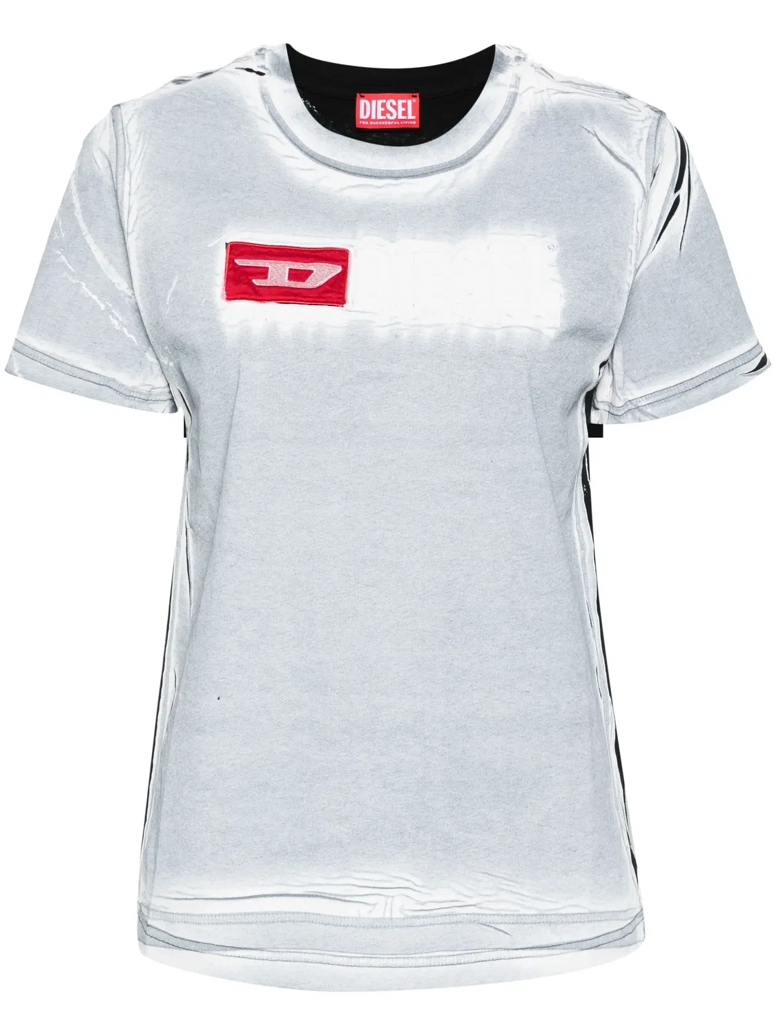 Футболка с эффектом краски Diesel, белый