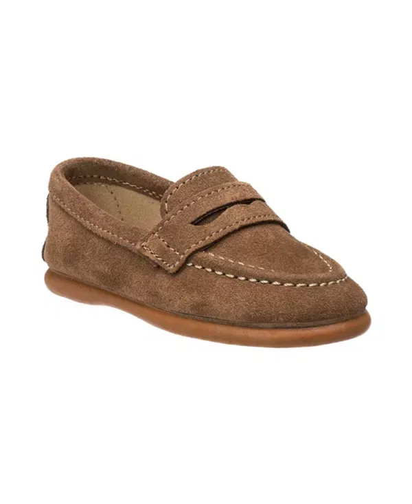 Детские лоферы из замши Penny Loafer Elephantito, Toffe