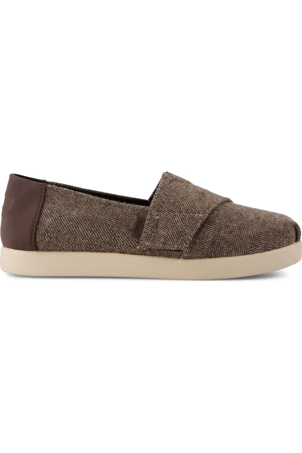 Детские кеды slip-on с регулируемым ремешком Alpargata TOMS, темно-коричневый — фото 3