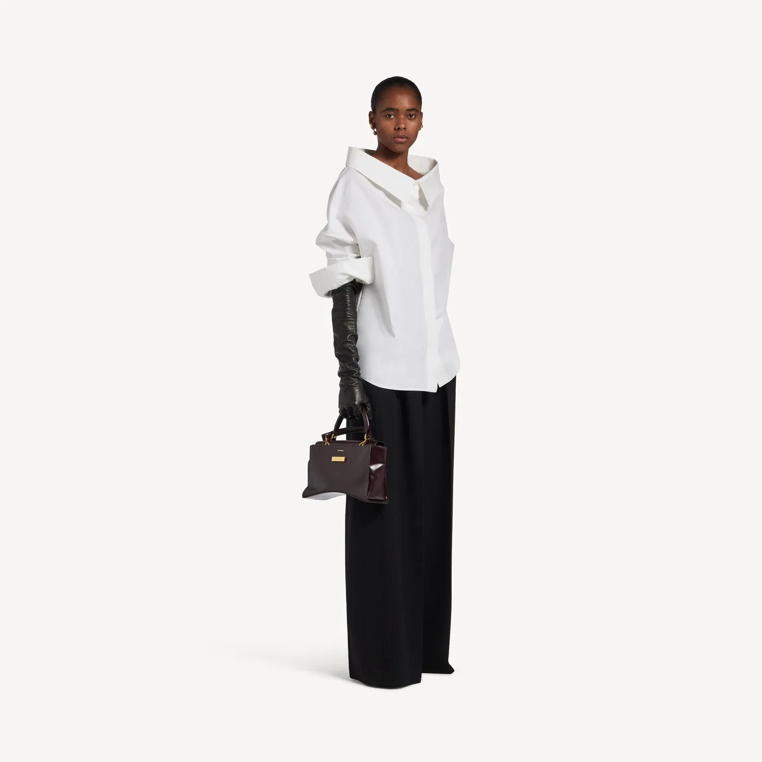 Женская рубашка оверсайз Balenciaga, белый — фото 2