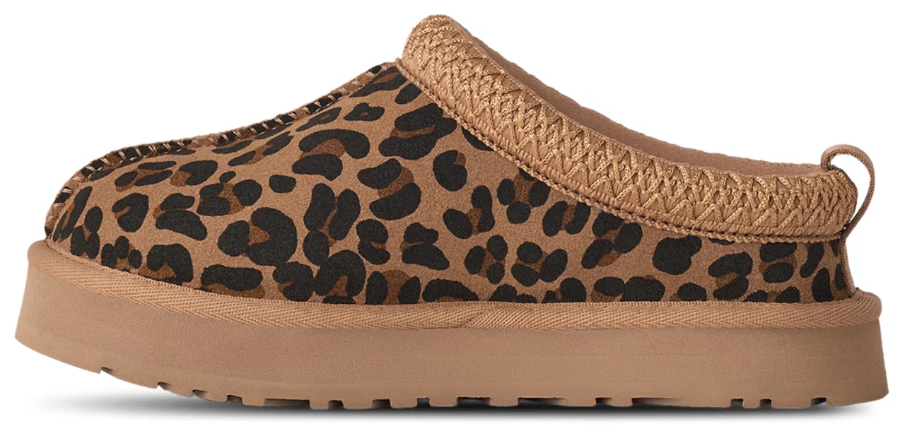 Детские клоги для девочек с принтом Tazz Spotted UGG, Black/Tan — фото 2