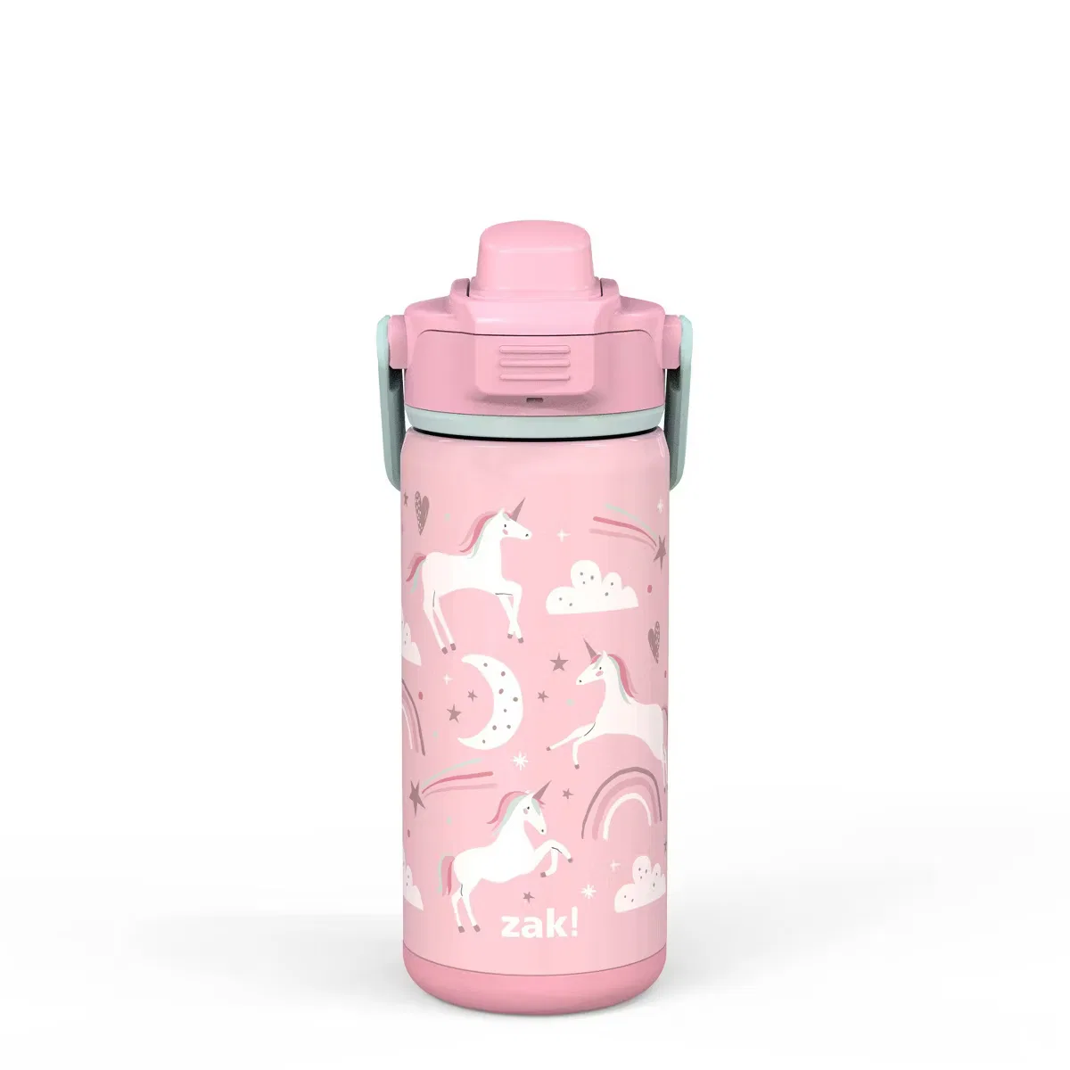 Детская бутылка для воды 414 мл с двойными стенками Fanciful Unicorn Zak Designs, Assorted Blues