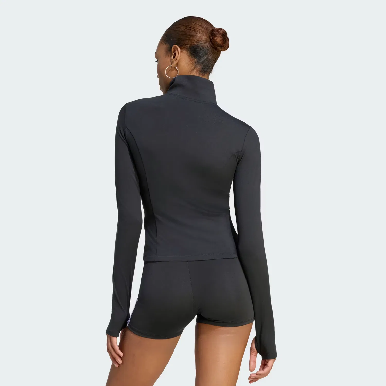 Женская спортивная куртка приталенного кроя ESSENTIALS POLYESTER TRACKTOP Adidas Originals, черный — фото 3