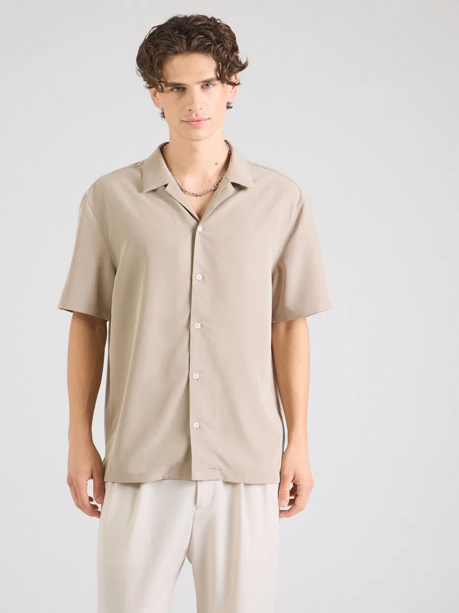 Рубашка на пуговицах Calvin Klein Comfort fit, темно-бежевый — фото 2