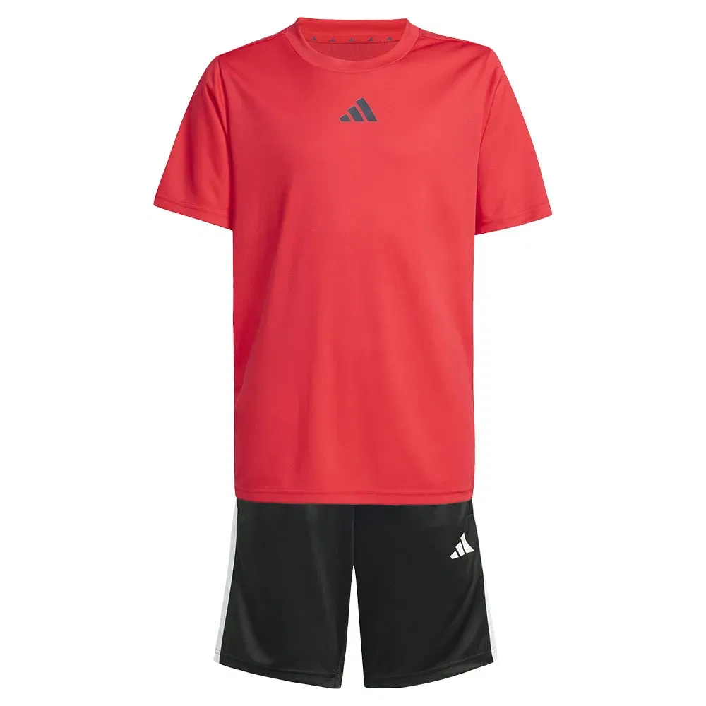 Комплект из футболки с коротким рукавом и шорт Adidas, красный — фото 3
