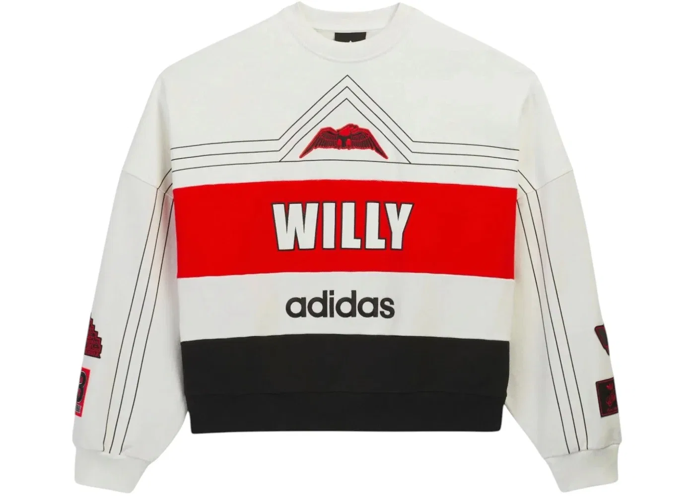 Мужская худи-свитшот с длинным рукавом Crew Adidas, Off White