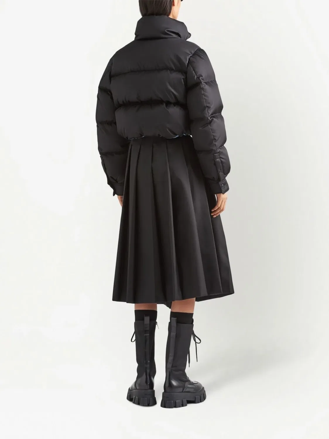 Укороченная куртка из Re-Nylon Prada, черный — фото 4