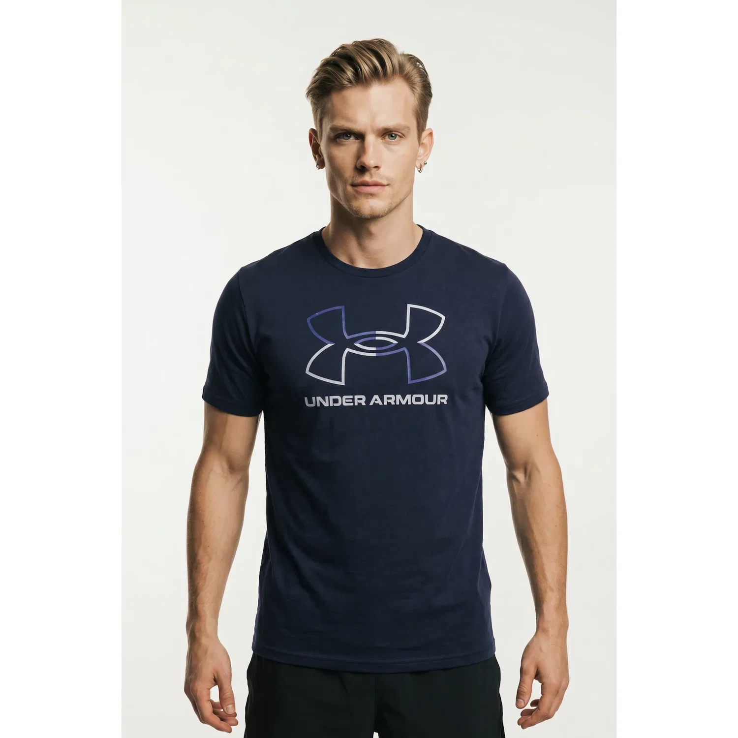 Детская хлопковая футболка с логотипом Under Armour, Blue