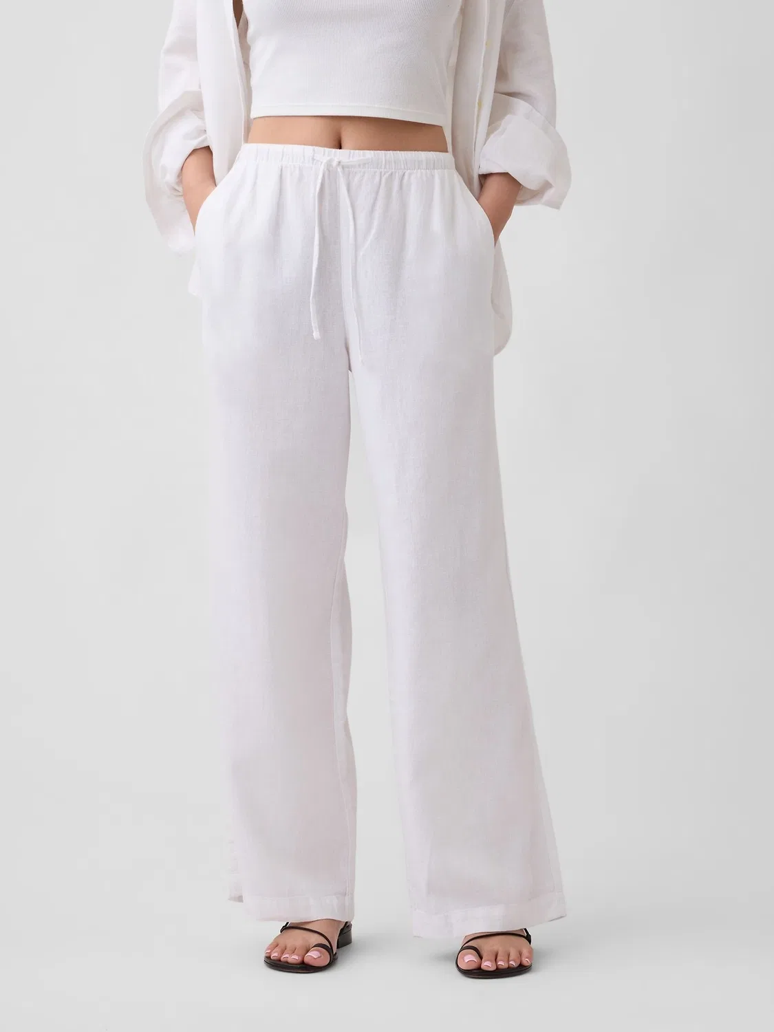 Брюки свободные широкие Relaxed Gap, белые