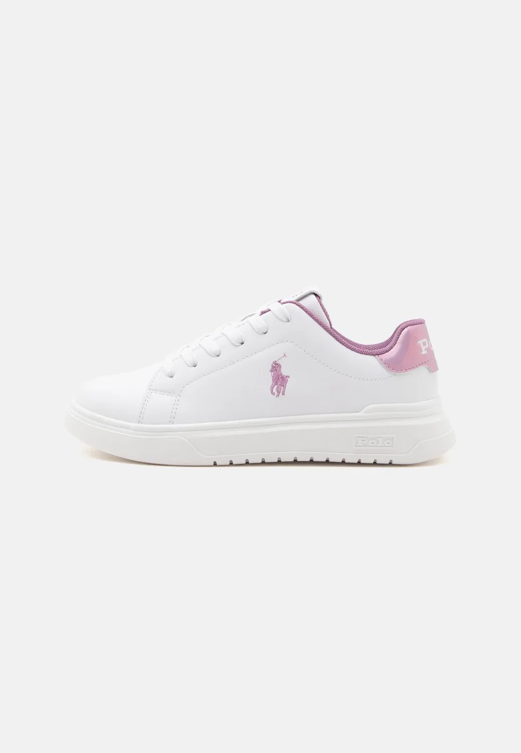 Детские кроссовки Heritage Court Super Kids Teens Unisex Polo Ralph Lauren, White/Pink Orchid Metallic/Pink Orchid