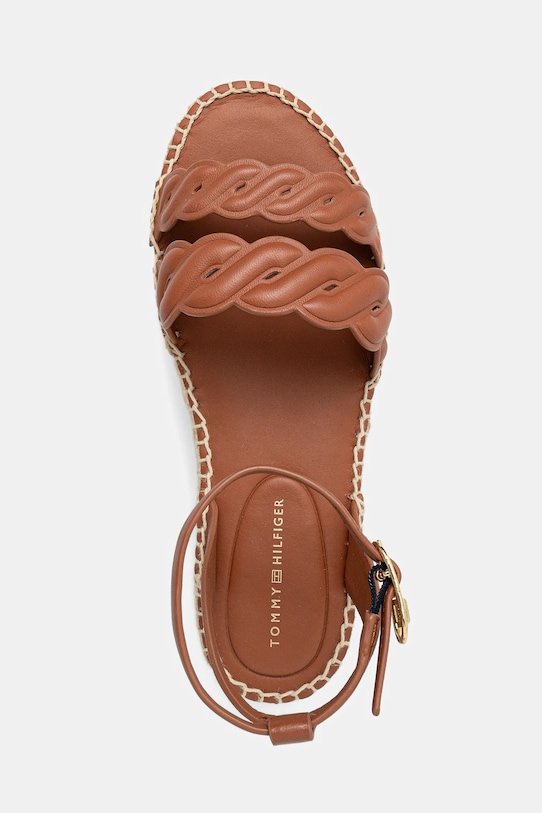Кожаные сандалии Leather Rope Real Espad Sandal Tommy Hilfiger, коричневый — фото 4