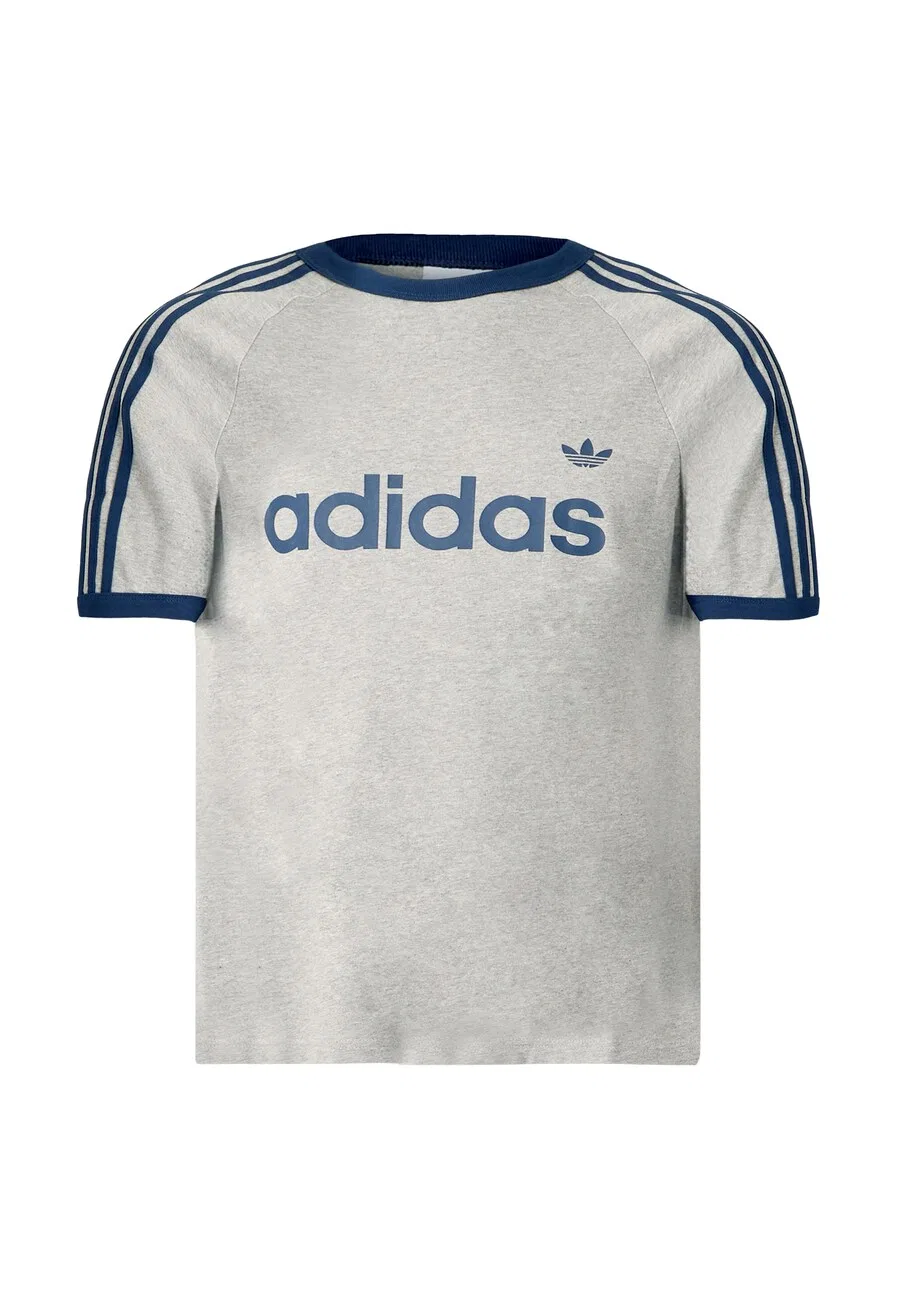 Футболка ADIDAS ORIGINALS 'Ringer' серого цвета