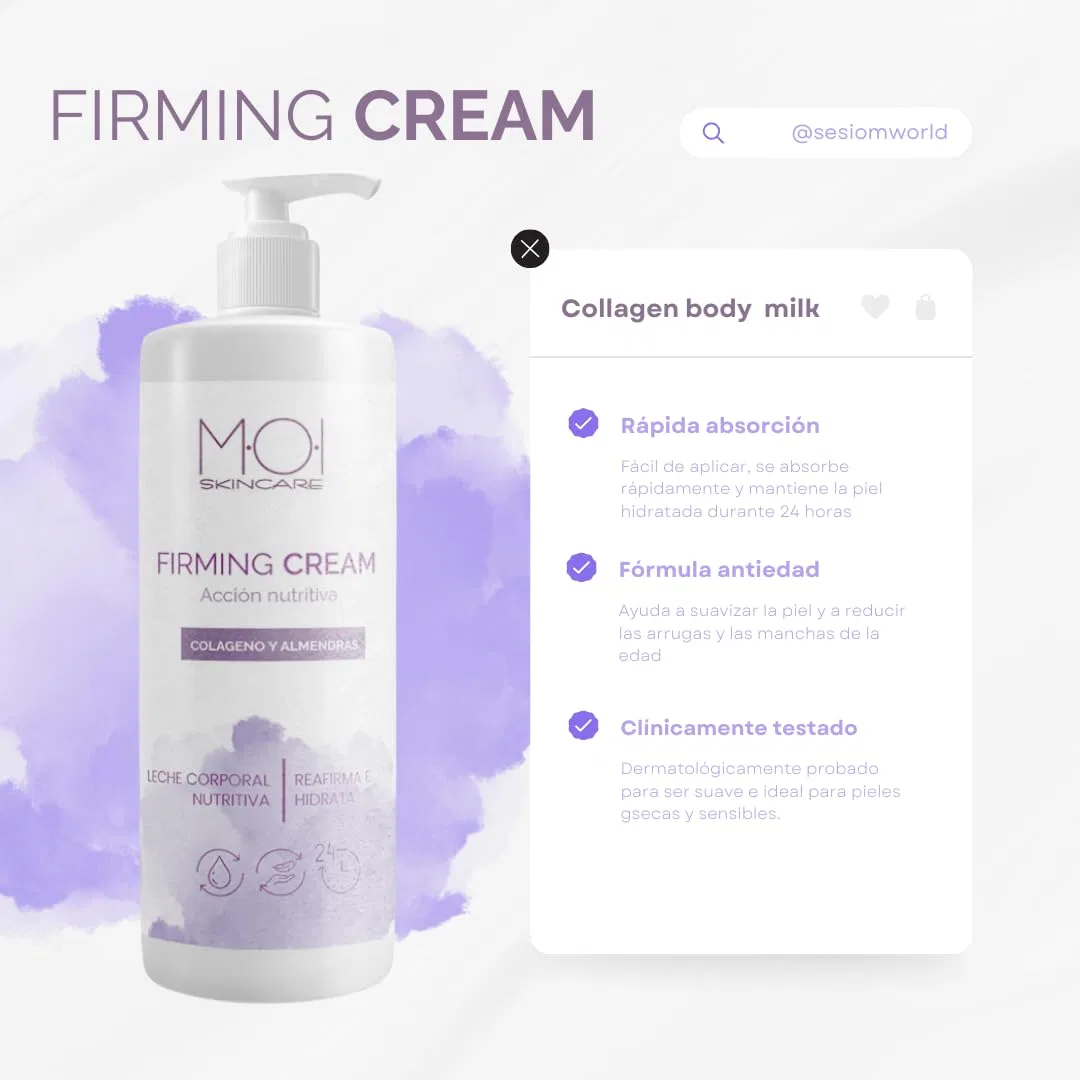 Лосьон для тела Reafirming Body Milk с коллагеном и сладким миндалем, 500 мл Moi Moises Campo — фото 3
