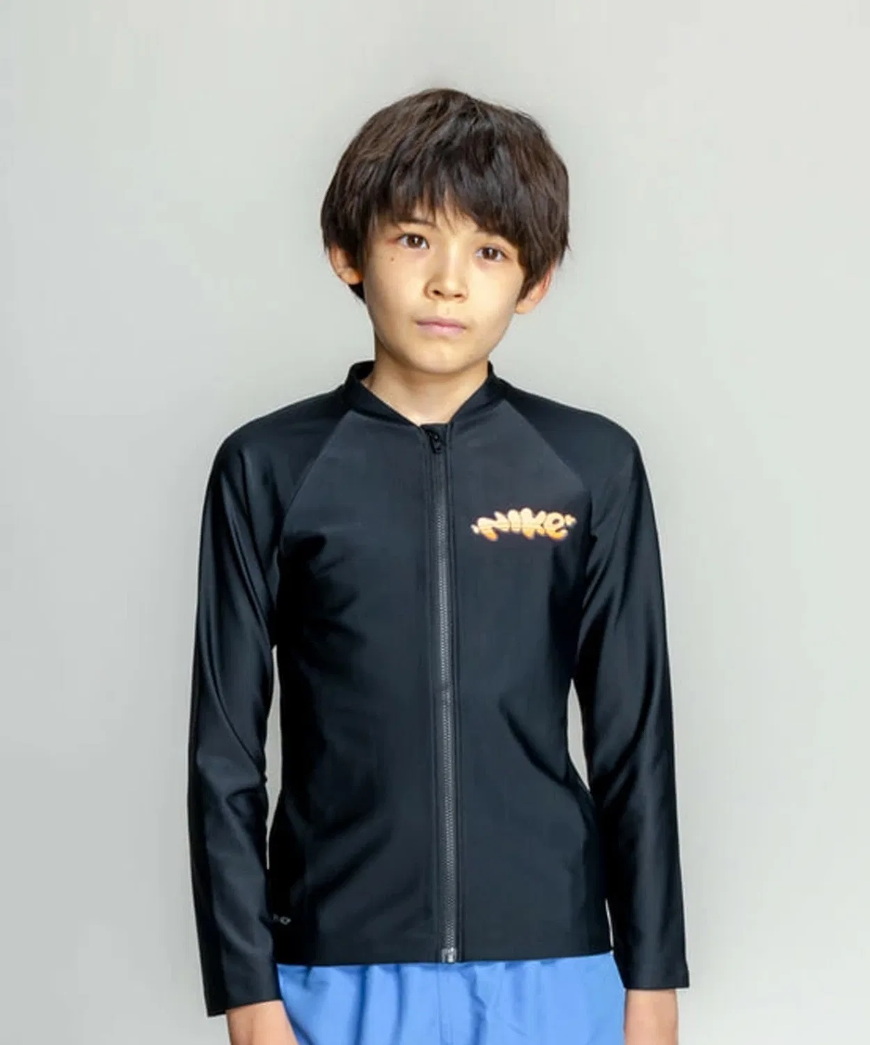 Детский рашгард с длинным рукавомNIKE Bubble Zip Hydroguard, Черный
