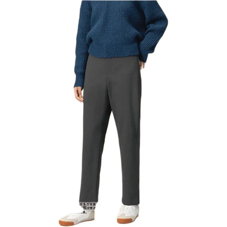 Женские повседневные брюки прямого кроя UNIQLO, Dark Gray — фото 3