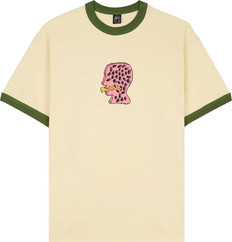 

Футболка Brain Dead Mouthworm Short-Sleeve Ringer Tee 'Cream', кремовый