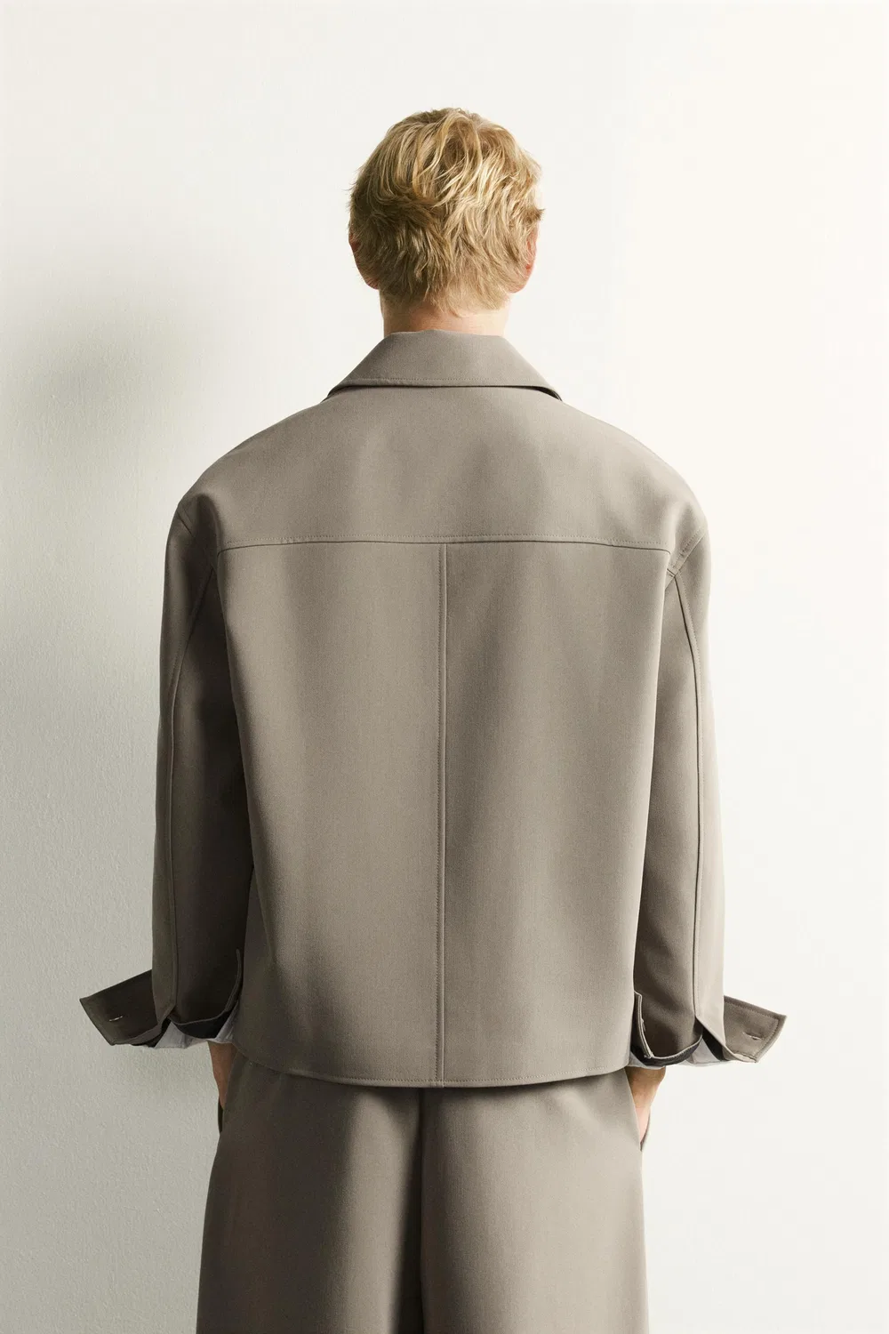 Рубашка свободного кроя ZARA, grau-beige — фото 3