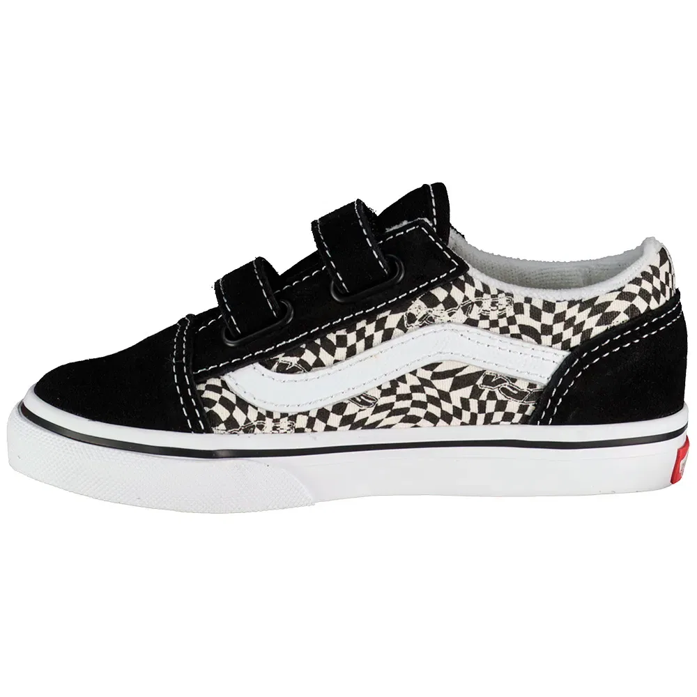 Детские кроссовки для девочек с липучками Old Skool V Vans, Black — фото 3