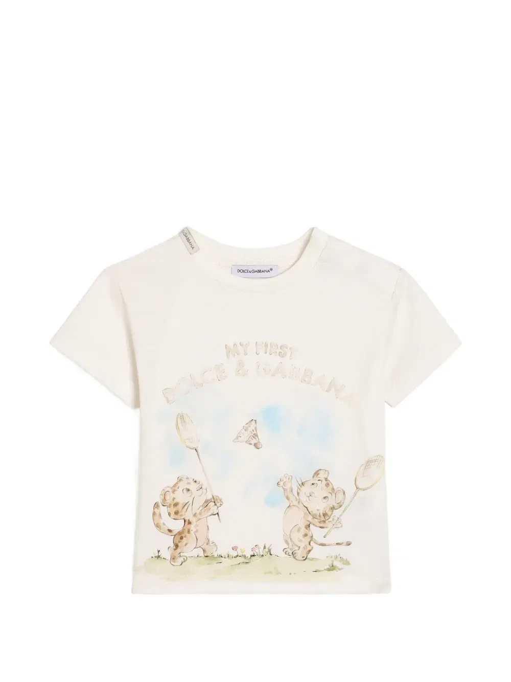 Футболка из джерси с логотипом Dolce & Gabbana Kids, бежевый