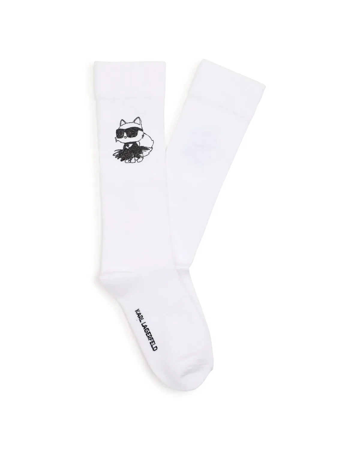 Детские носки для девочек с принтом Choupette Karl Lagerfeld Kids, Белый — фото 3