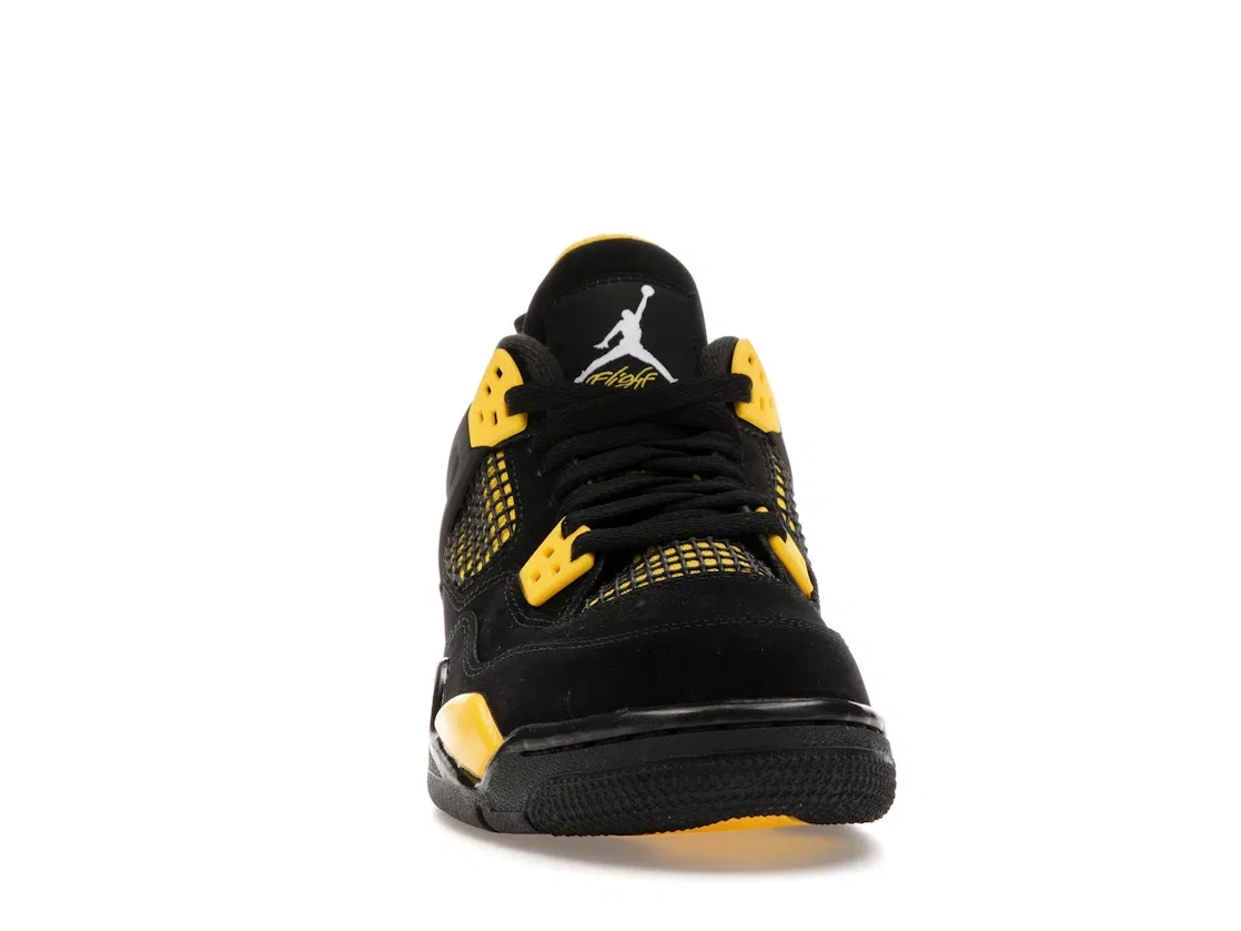Детские кроссовки с принтом Jordan 4 Retro Jordan, Black/Tour Yellow — фото 2
