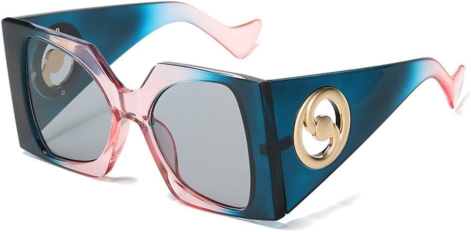 

Ретро солнцезащитные очки для женщин и мужчин, дорожные солнцезащитные очки, женские солнцезащитные очки с защитой от УФ-излучения UV400, мужские очки класса люкс TKKTLLT, Pink Blue