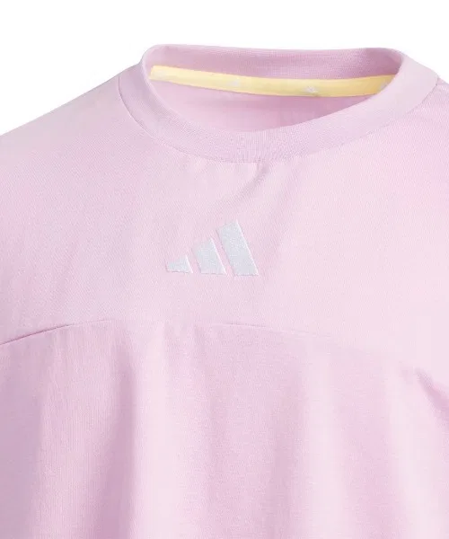 Детская футболка Adidas с короткими рукавами и цветными блоками, свободного кроя. — фото 3