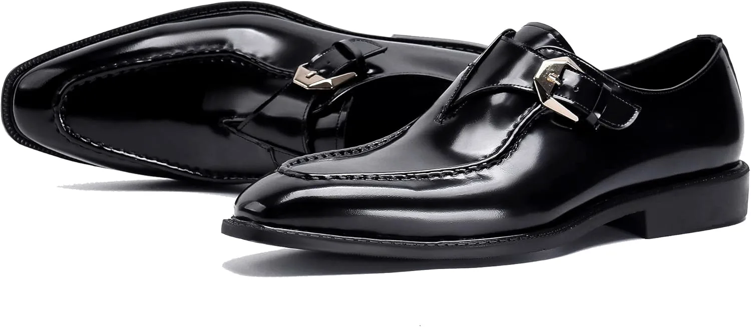 

Мужские лоферы Santimon, классические туфли с пряжкой, на удобной подошве, из лакированной кожи, для делового и повседневного ношения, черный