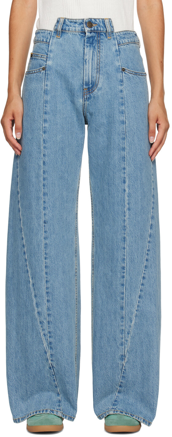 

Синие джинсы со вставками Maison Margiela