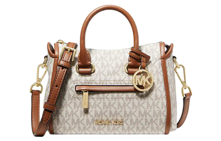 

Сумка Carine Canvas With Leather, мини-сумка через плечо, кроссбоди, женская, ванильная MICHAEL KORS
