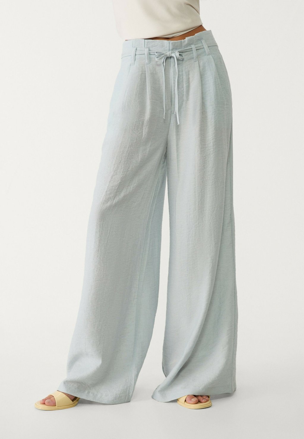 

Брюки FLOWING Stradivarius, бирюзовый